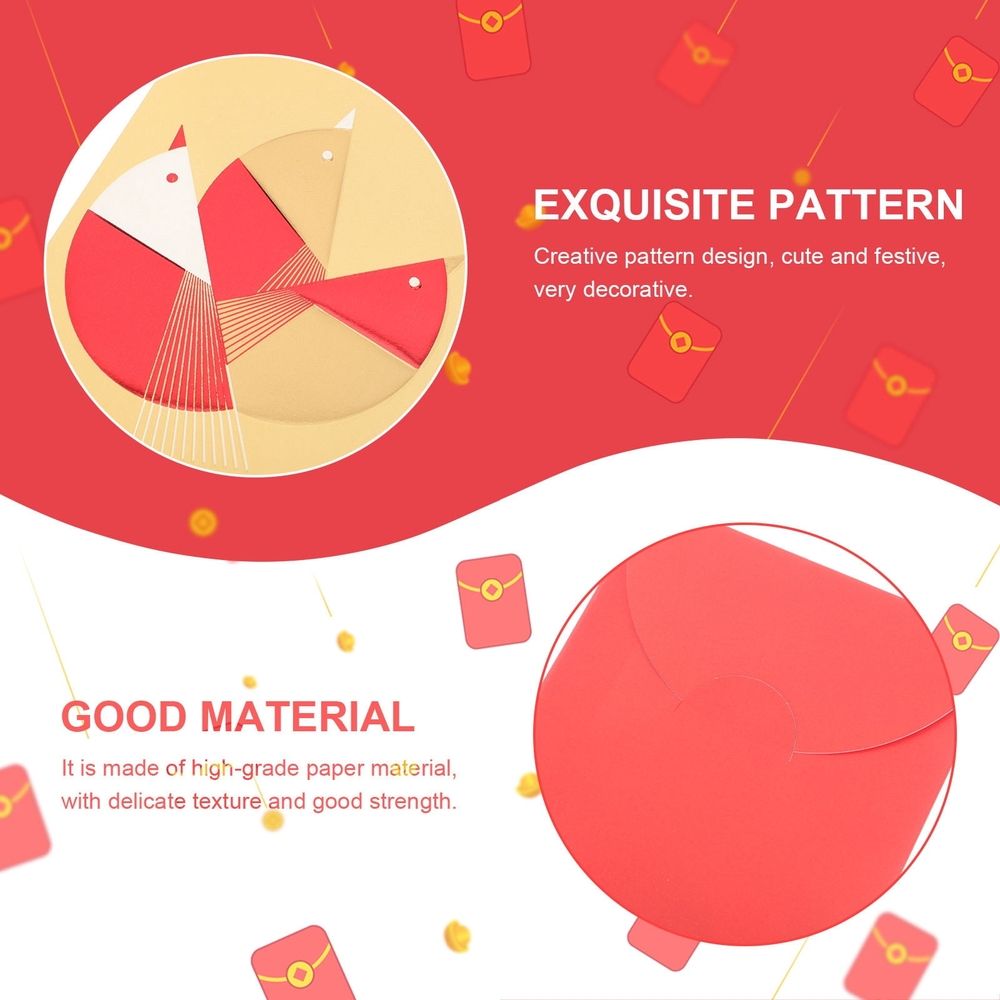 Traditional Chinese Red Envelopes for New Year Happiness 12Pcs