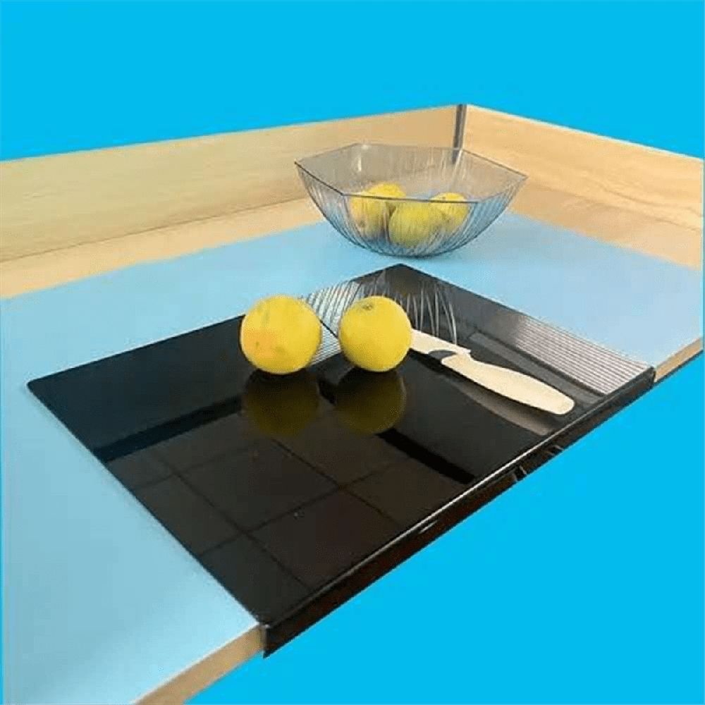Black Acrylic Cutting Board with Lip, Size 17.7X13.7 Inch, No-Scratches, Kitchen, for Kitchen