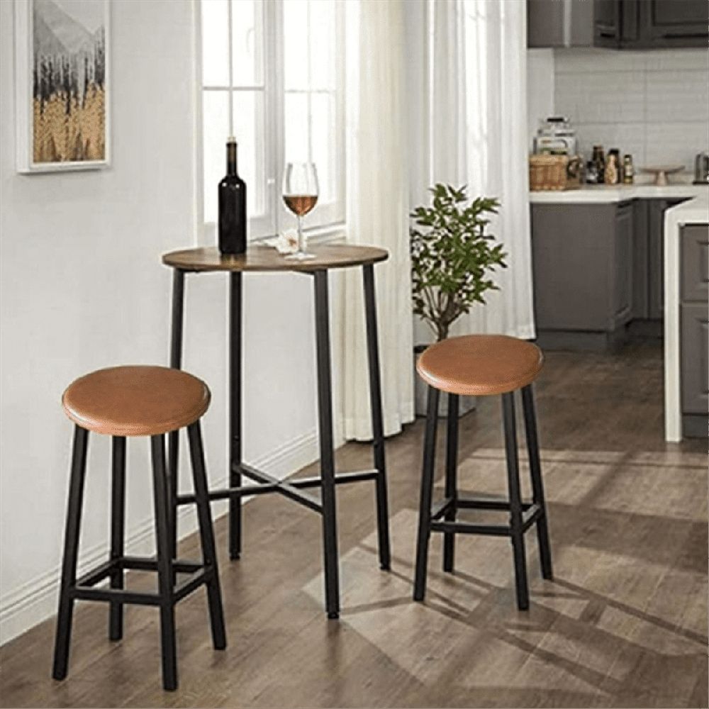 2PCS Round Bar Stool Cushion for 28-33cm Waterproof Covers Black