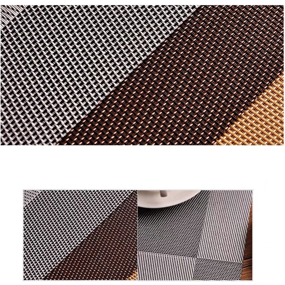 4-Piece Rectangle PVC Kitchen Table Placemats Set, Dining Mats for Home and Restaurant Use