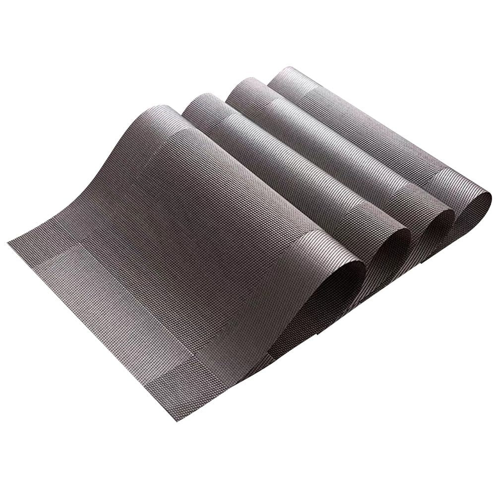 4-Piece Rectangle PVC Kitchen Table Placemats Set, Dining Mats for Home and Restaurant Use