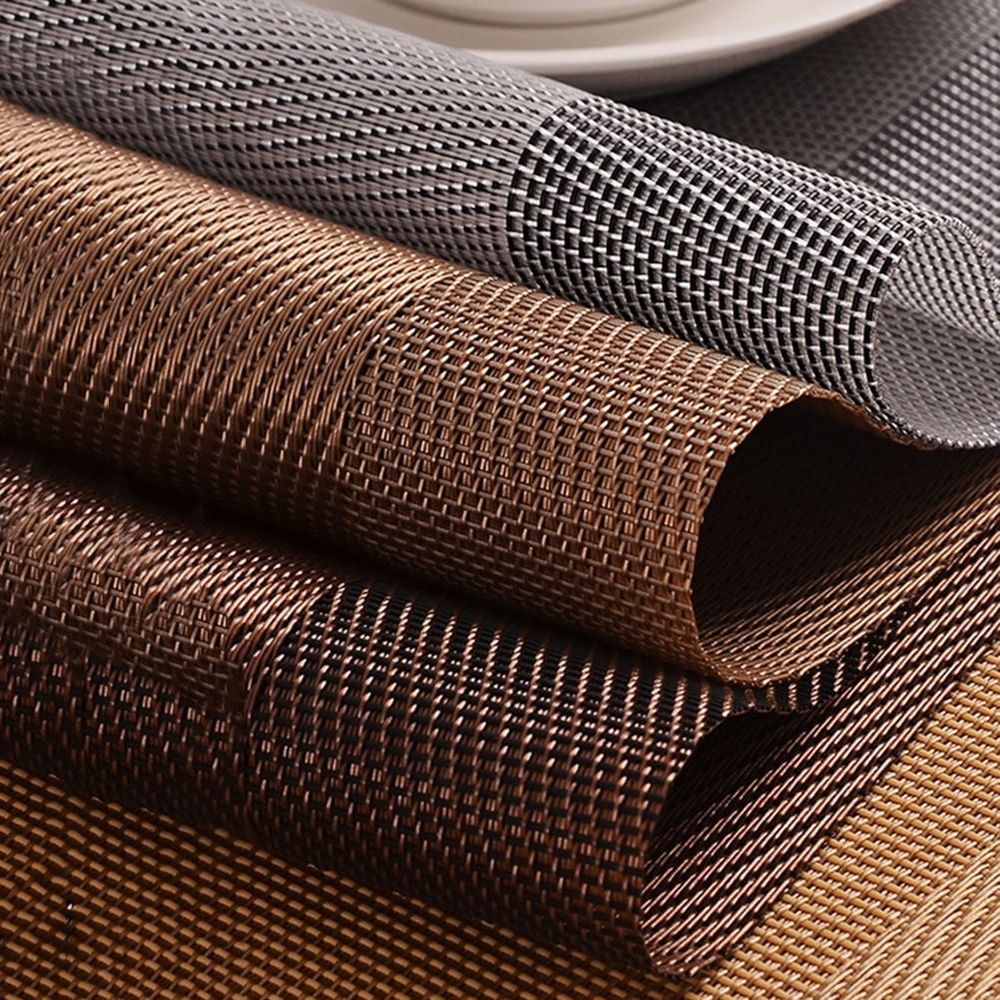 4-Piece Rectangle PVC Kitchen Table Placemats Set, Dining Mats for Home and Restaurant Use