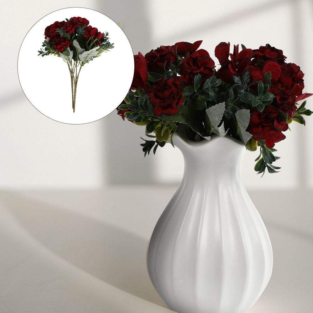 2-Pack Red Artificial Flower Bouquets for Wedding, Home Decor, Party, Event Floral Arrangements and Decorations