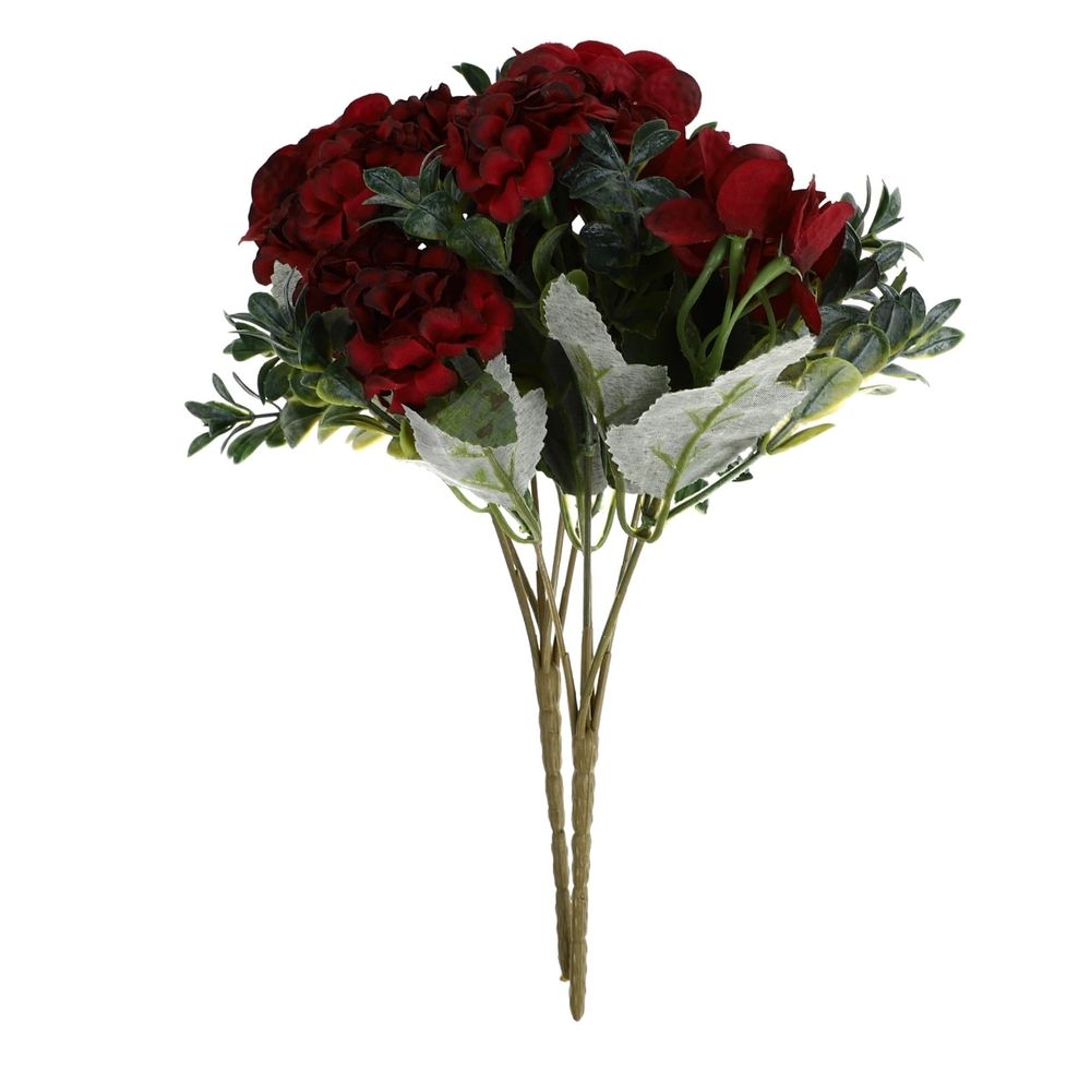 2-Pack Red Artificial Flower Bouquets for Wedding, Home Decor, Party, Event Floral Arrangements and Decorations