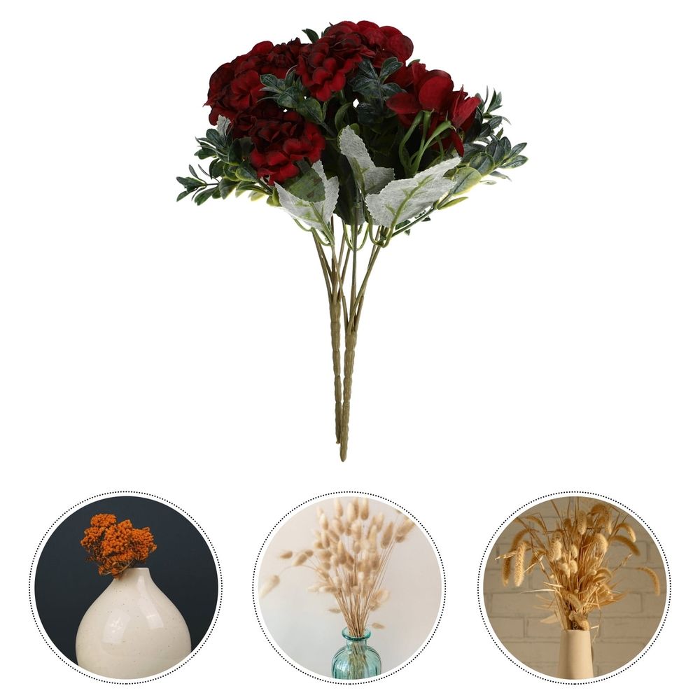 2-Pack Red Artificial Flower Bouquets for Wedding, Home Decor, Party, Event Floral Arrangements and Decorations