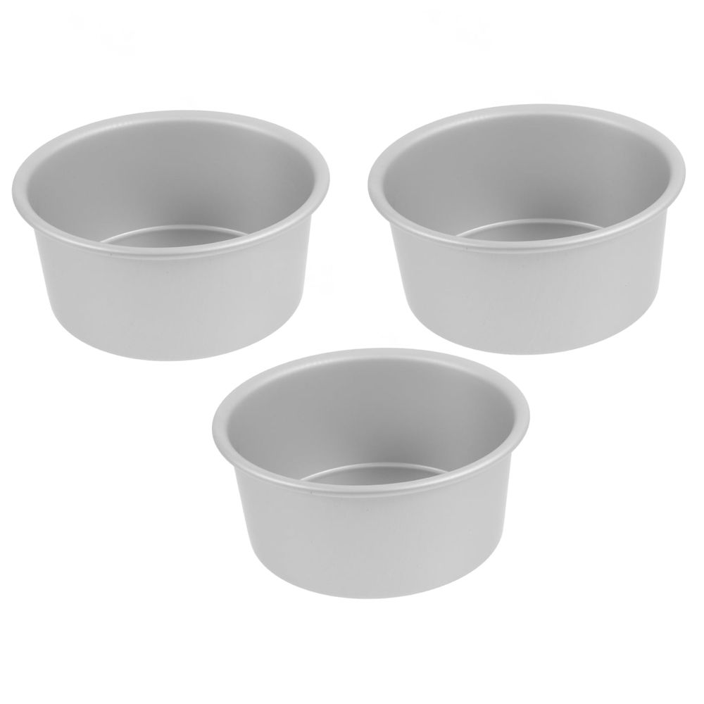 3-Piece Round Cake Pan Set Non-Stick Aluminum Bakeware for Easy Release and Even Baking