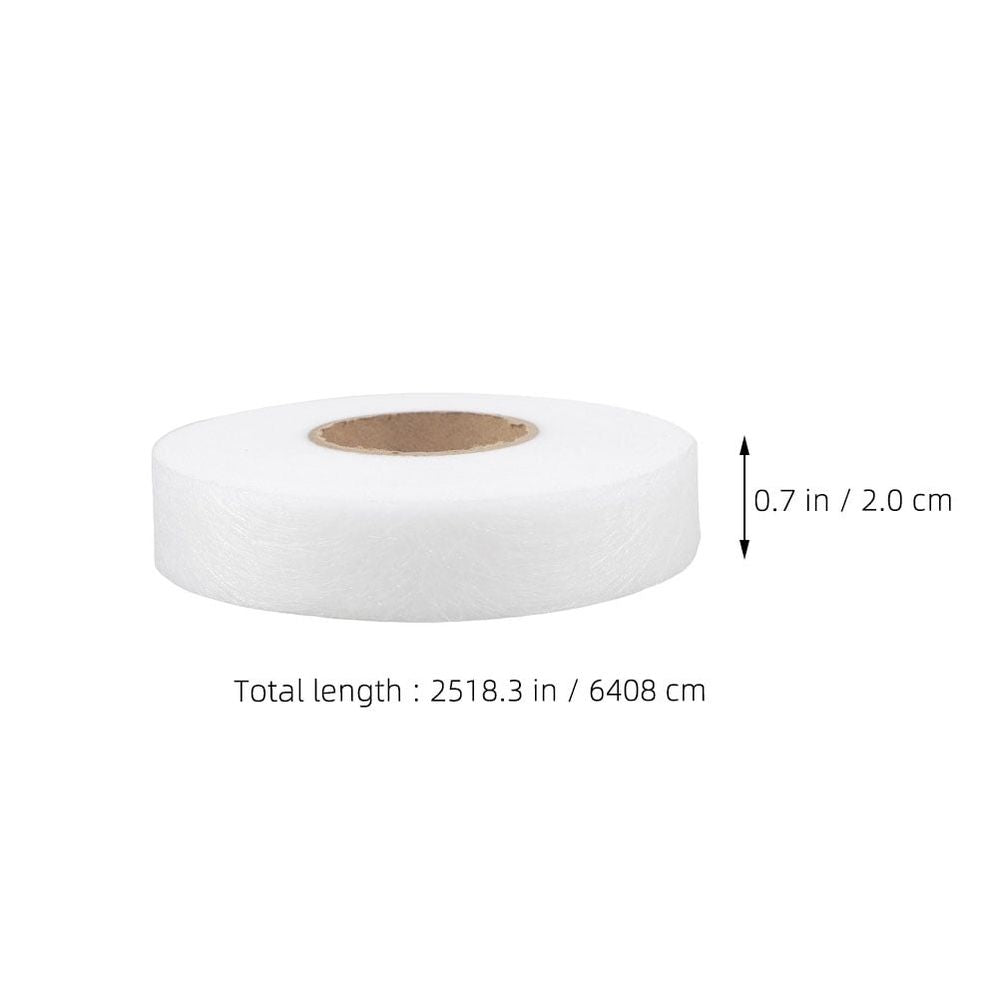 White Nonwoven Hemming Tape for Sewing Repairs, No Sew No Iron Fabric Tape, 2 Rolls for Home Use