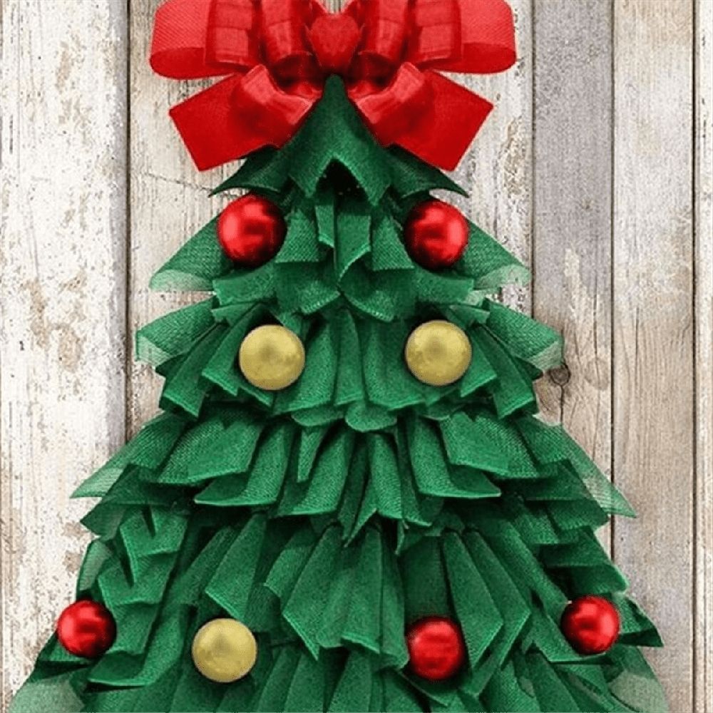 Handmade Christmas Tree Garland Christmas Tree Wreath Christmas, Xmas Tree Flower Front Decoration