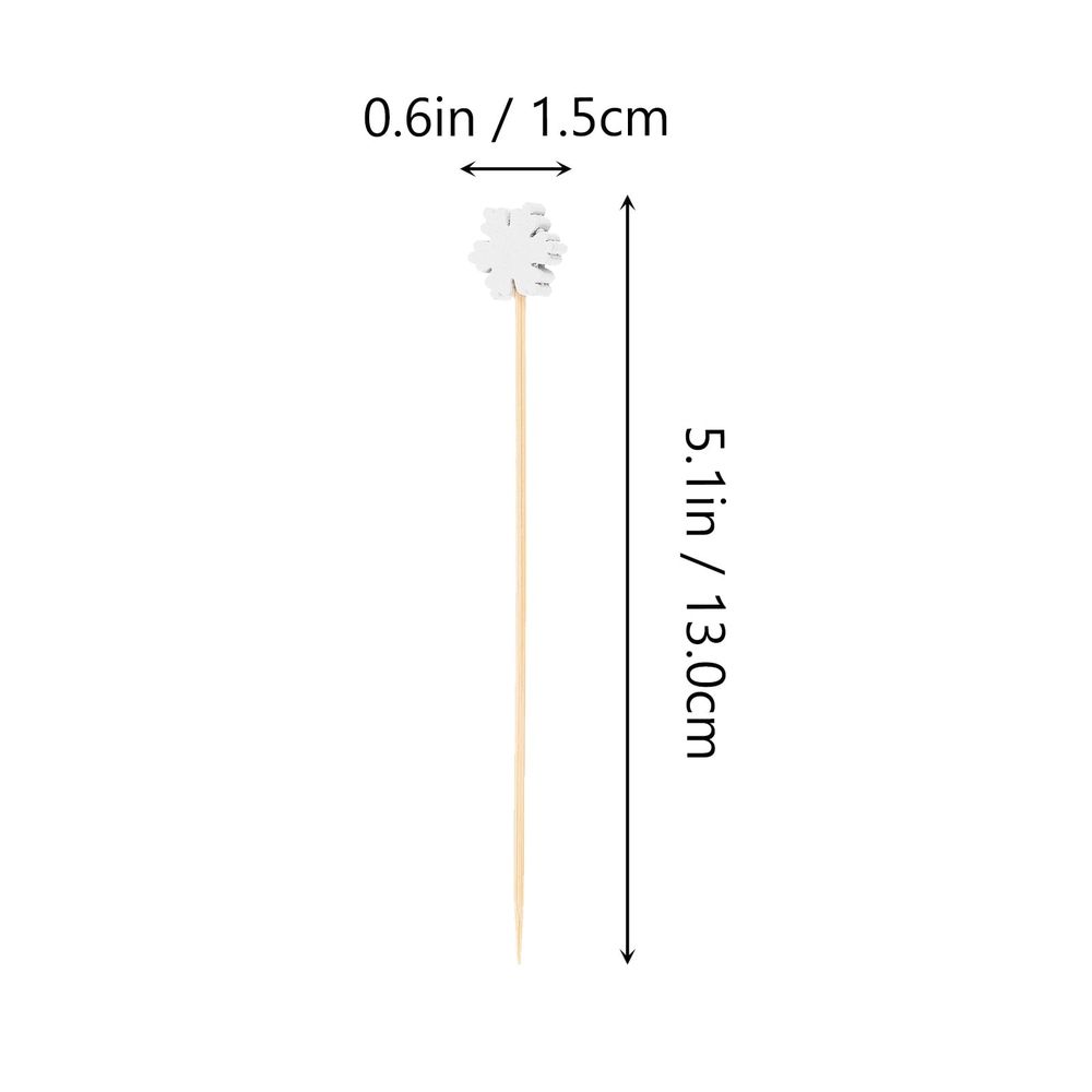 100Pcs White Disposable Fruit Picks Party Tableware for Christmas, Weddings, BBQ, and Events