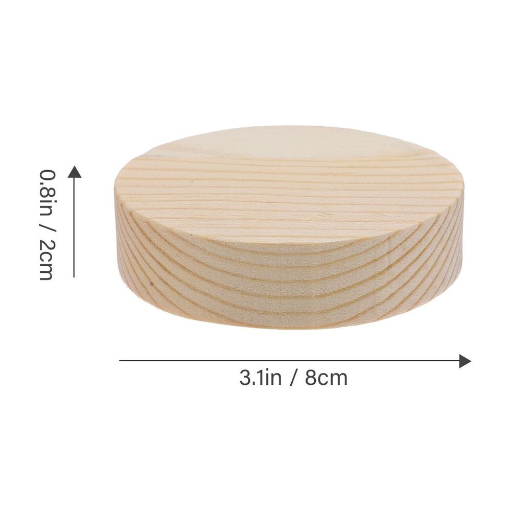 Beige Wood Slices 8x2cm Round Craft Discs, Smooth Unpainted Wooden Circles for Home Decor and Multipurpose Use
