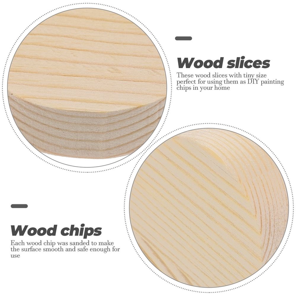 Beige Wood Slices 8x2cm Round Craft Discs, Smooth Unpainted Wooden Circles for Home Decor and Multipurpose Use