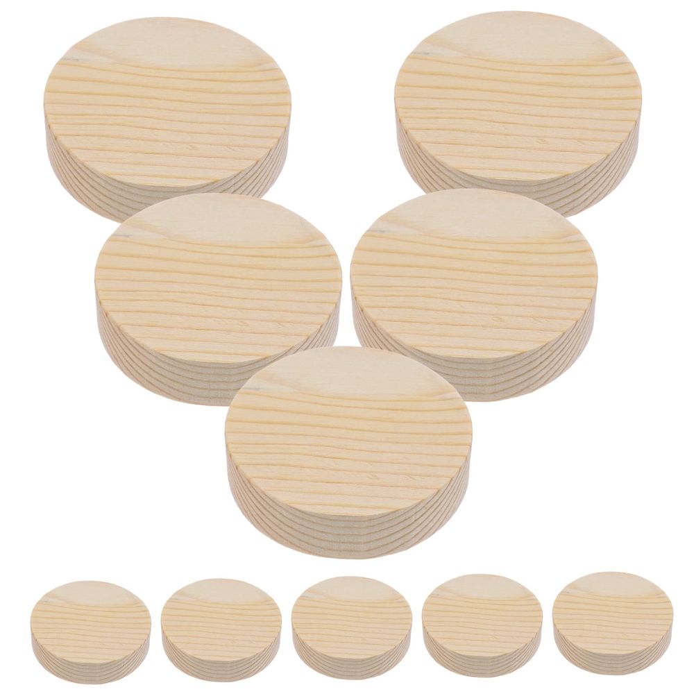 Beige Wood Slices 8x2cm Round Craft Discs, Smooth Unpainted Wooden Circles for Home Decor and Multipurpose Use