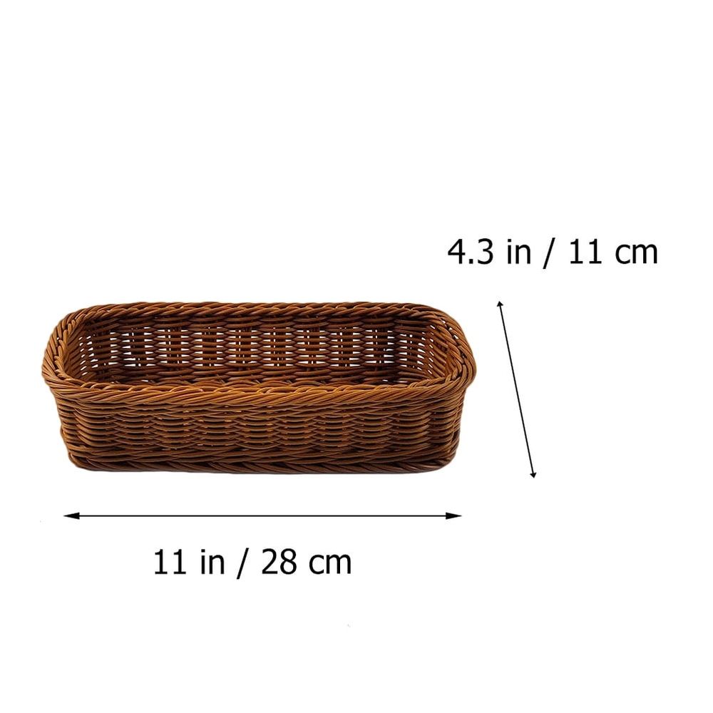 Brown Rattan Style Kitchen Utensils Organizer Holder for Chopsticks Forks Tableware PP Material 1 Piece