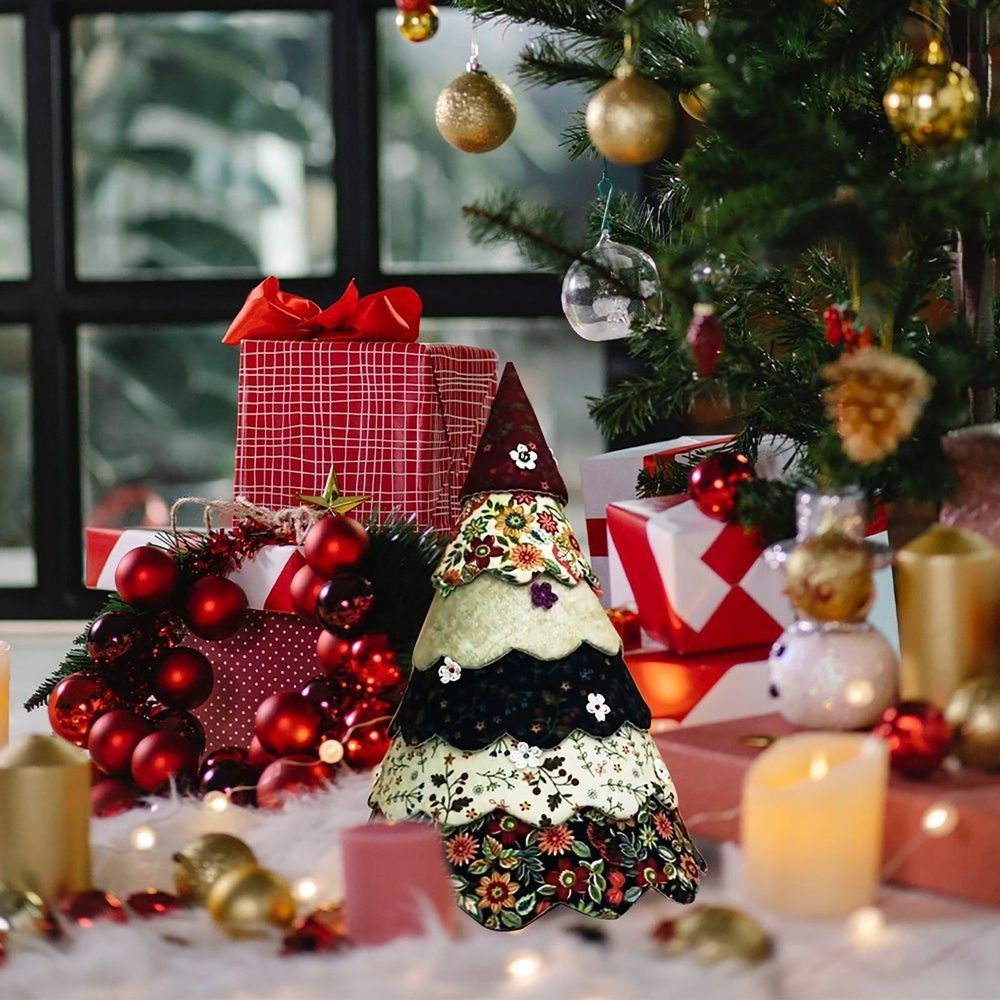 Transparent Acrylic Christmas Tree Quilting Set, Fabric Christmas Tree Sewing Template, DIY Sewing Pattern Template Ruler Tool for Bowl Mats Making - for Home Sewing Enthusiasts (1 Set/7Pcs)