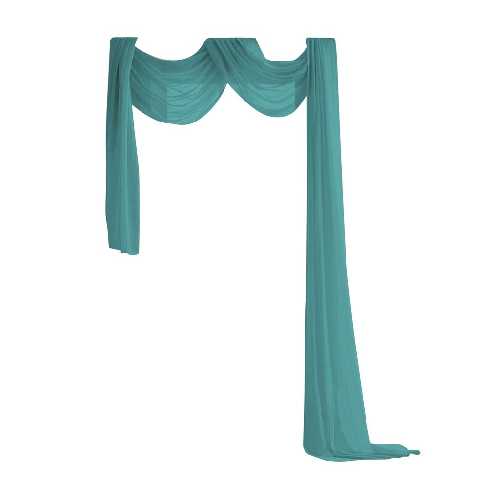 Sheer Window Scarf 216 inch Extra Long, Soft Voile Textured Bed Canopy Scarf Curtains for Event Designs/Home Decor, 50 inches Wide