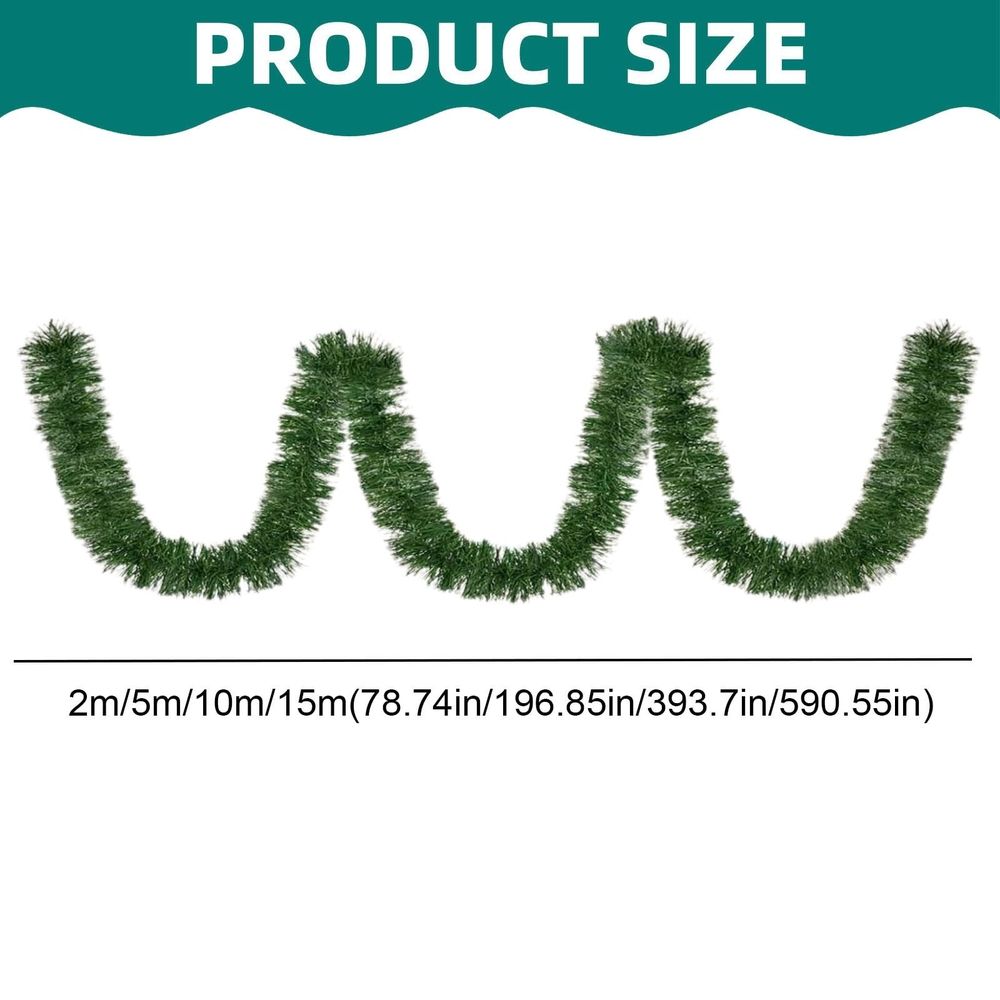Christmas Garland for Christmas Tree Decorations, Non-Lit Green Soft Xmas Holiday Decor Outdoor Indoor Home Garden Artificial Greenery, Wedding Party Outside Decorations, 16 FT