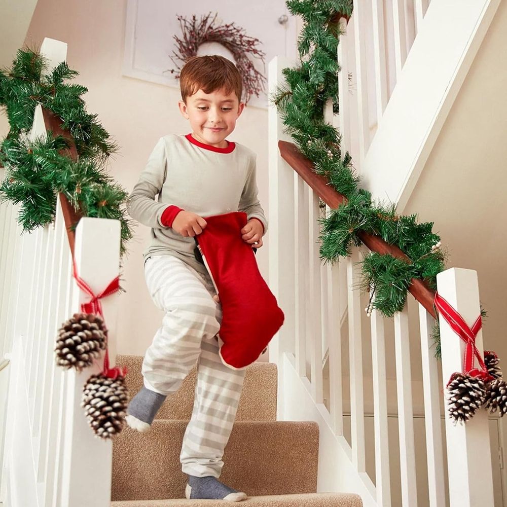 Christmas Garland for Christmas Tree Decorations, Non-Lit Green Soft Xmas Holiday Decor Outdoor Indoor Home Garden Artificial Greenery, Wedding Party Outside Decorations, 16 FT