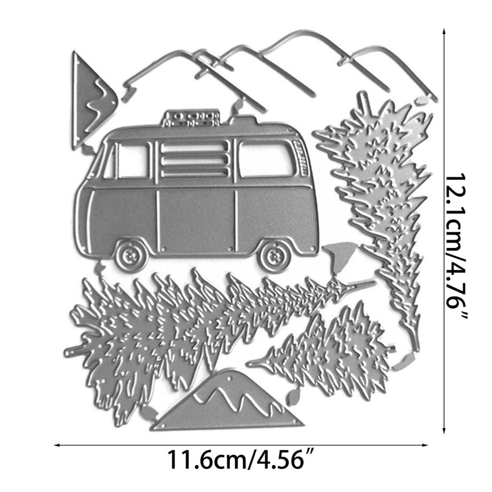 Car and Tree Cutting Dies Christmas Theme Embossing Die Cuts for DIY Scrapbooking Album Crafts Christmas Card Making