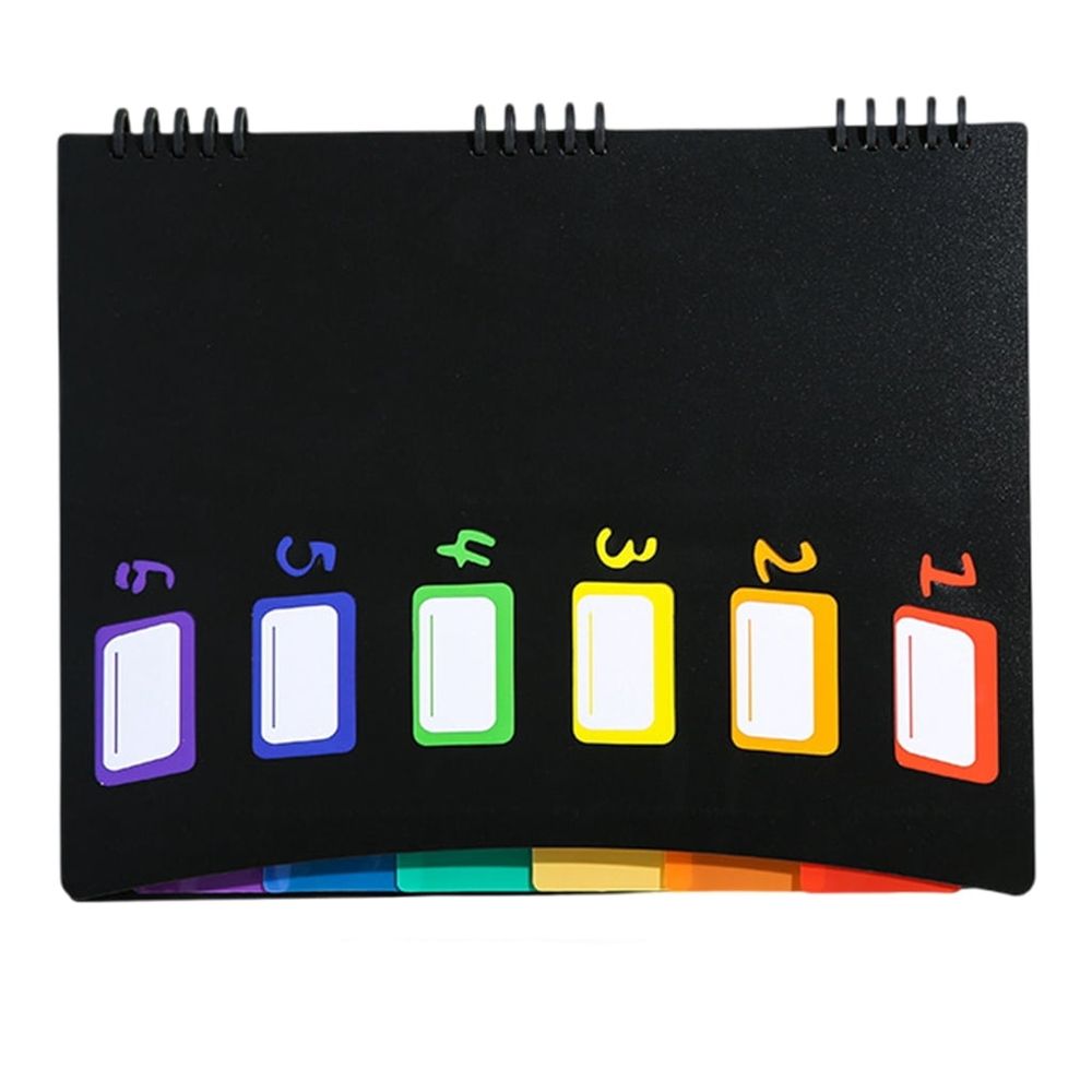 6 Pockets Expandable Document Folder Letter Size File Organiser with Removable Pages Colorful Numbered Label Window