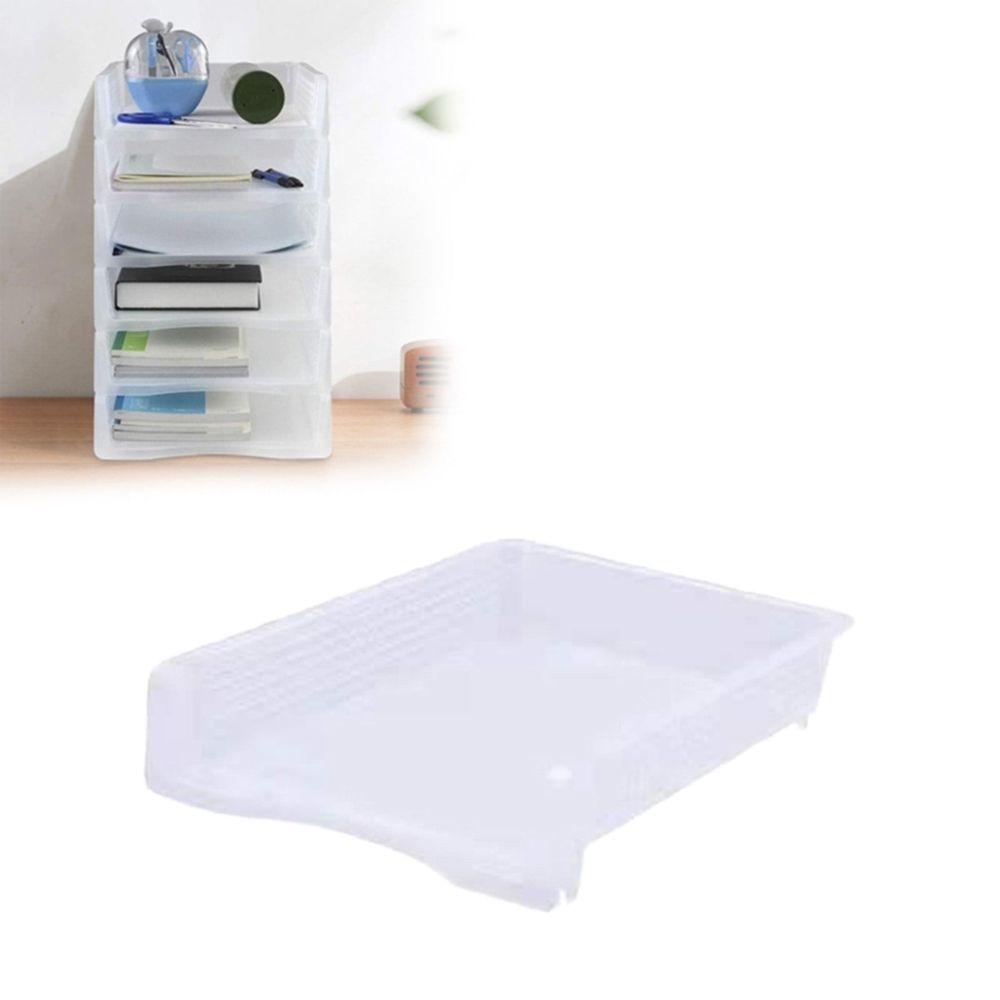 Stackable Paper Trays, Heavy Duty Rectangular Plastic Desk Holder Desktop Document File Organizer Storage Letter for Office Classroom (Grey) 12.8x9.84x2.16