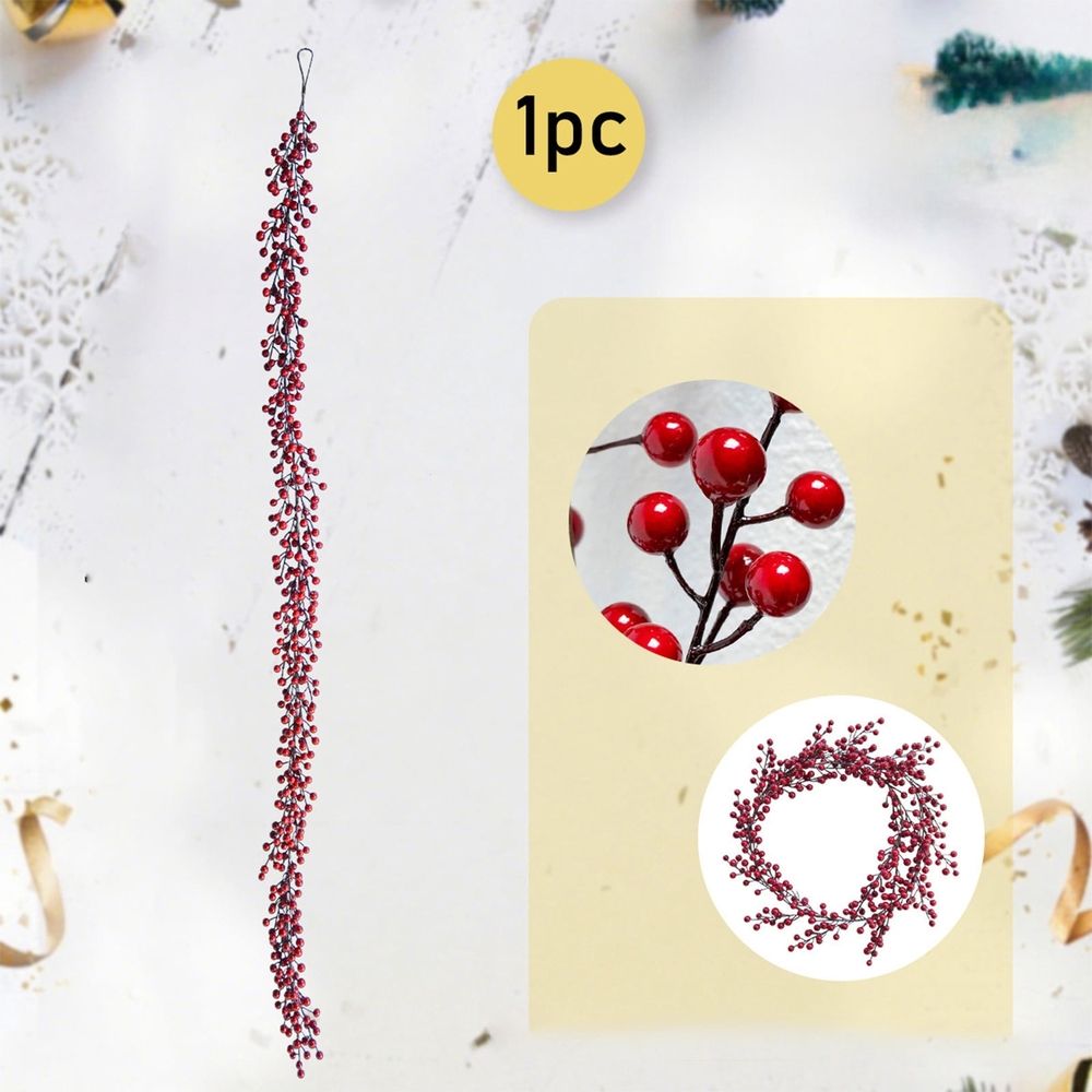 Norfolk Pine Garland Indoor Christmas Decorations Berry Beaded Garland Red Simulated Christmas Climber European And Americaneshome Decoration Red Berry Soft Decoration Christmas Tree Garland