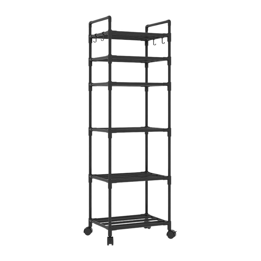 Rolling Storage Cart with Multi-Tier Shelving Unit, Portable Waterproof Plastic Organizer for Kitchen and Bathroom, 360-Degree Wheels, Easy Assembly, Space-Saving