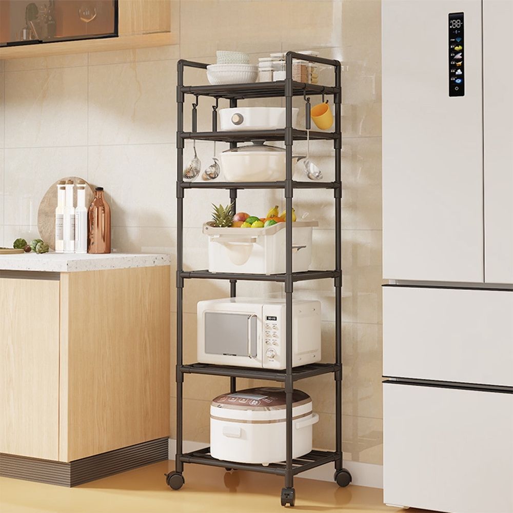 Rolling Storage Cart with Multi-Tier Shelving Unit, Portable Waterproof Plastic Organizer for Kitchen and Bathroom, 360-Degree Wheels, Easy Assembly, Space-Saving