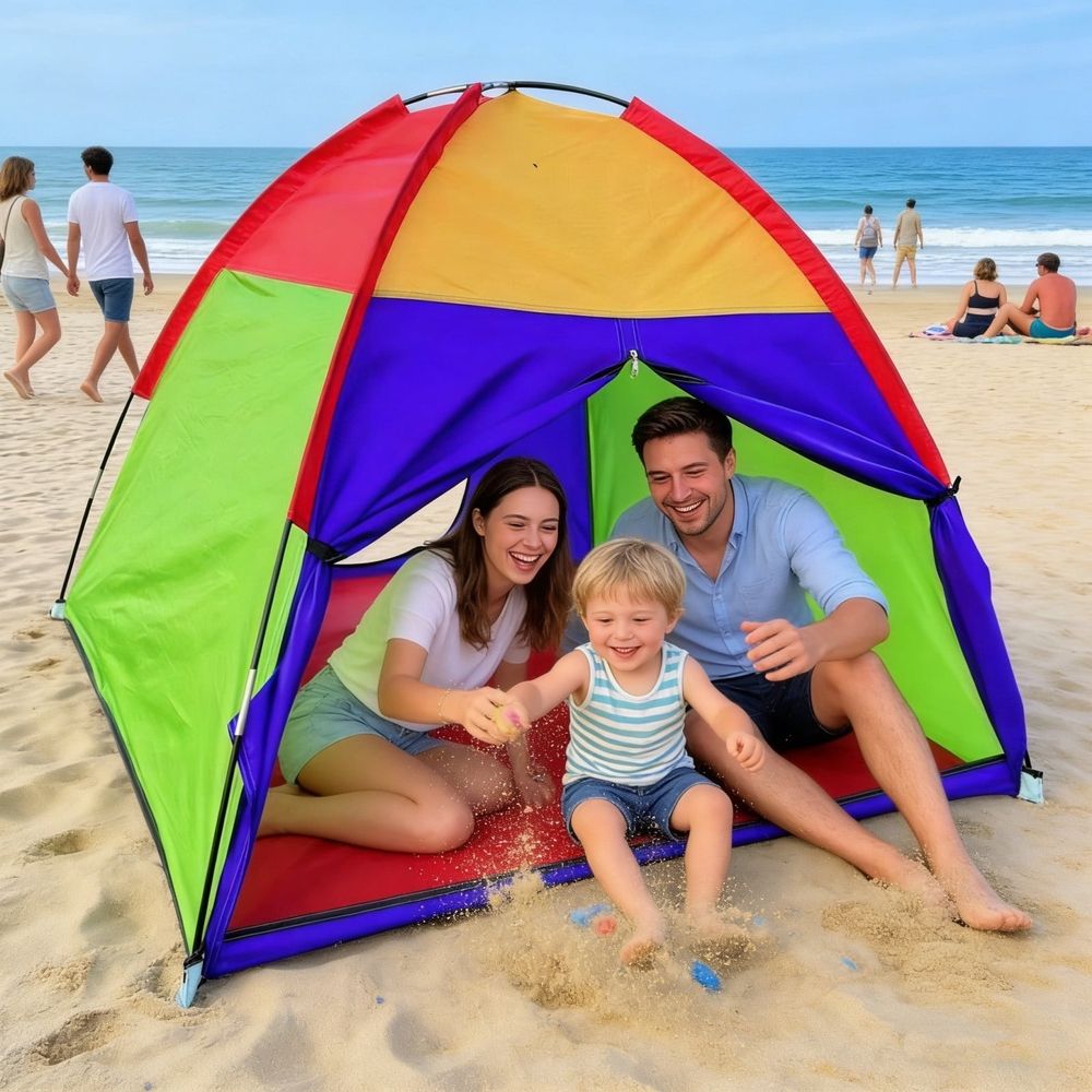 Kids Beach Tent - Foldable Portable Camping Shelter for Children, UV Protection, Lightweight with Carry Bag, Ideal Outdoor Playhouse for Sand Play and Backyard Adventures