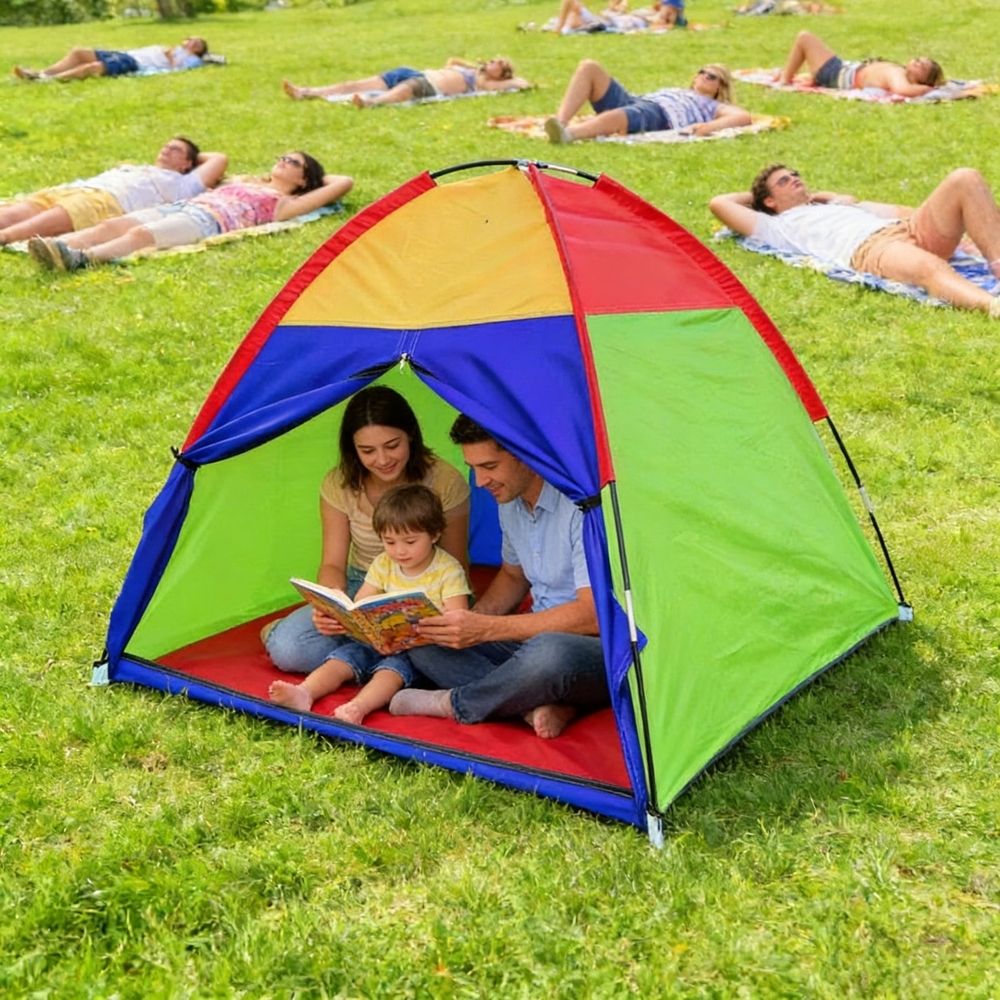 Kids Beach Tent - Foldable Portable Camping Shelter for Children, UV Protection, Lightweight with Carry Bag, Ideal Outdoor Playhouse for Sand Play and Backyard Adventures