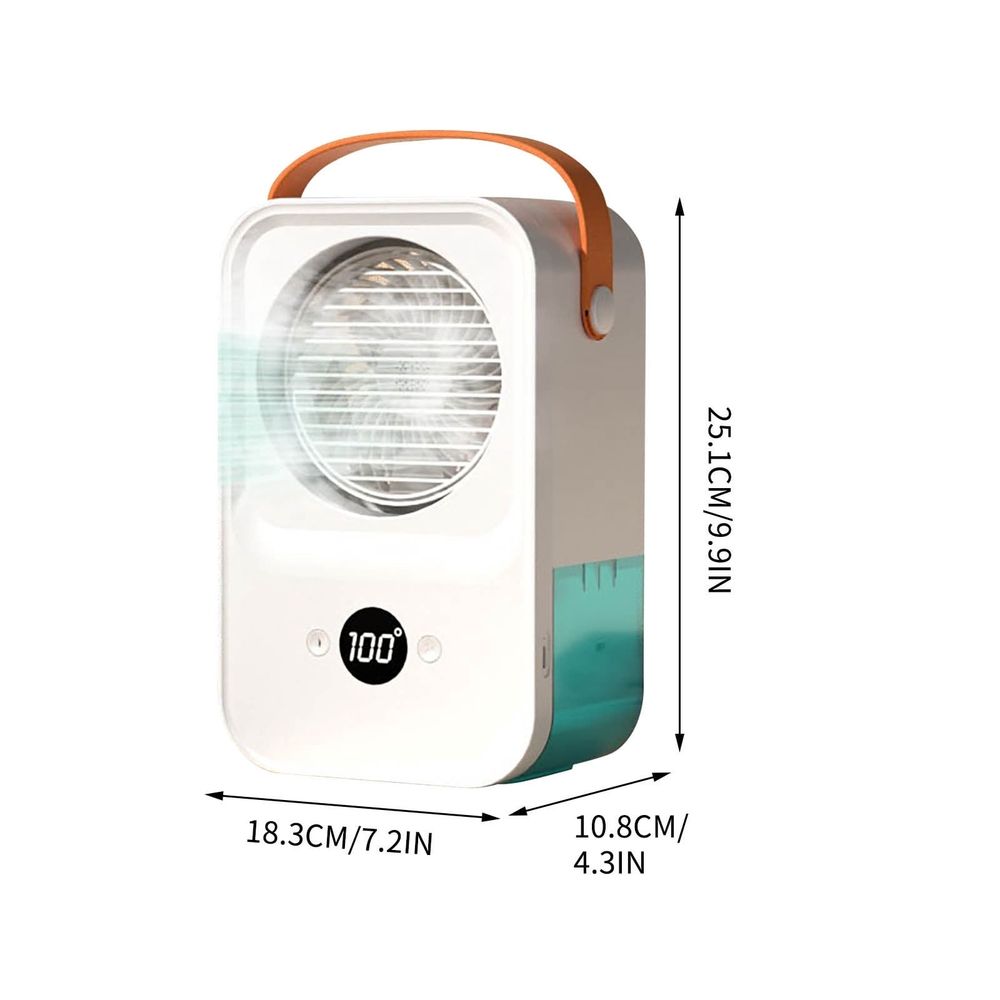 Quiet Portable Air Conditioner Fan, 4 Wind Speeds with Humidifying Function, Digital Display for Bedroom, Office, Camping, Ideal for Adults and Professionals