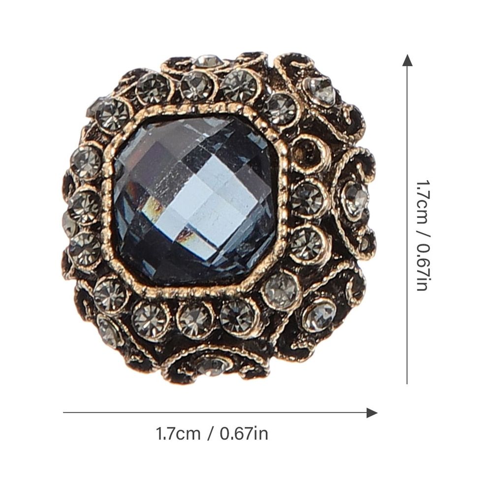 10Pcs Elegant Metal Sewing Buttons with Rhinestones for Coat Sweater Clothes Fasteners
