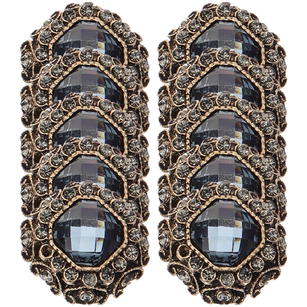 10Pcs Elegant Metal Sewing Buttons with Rhinestones for Coat Sweater Clothes Fasteners