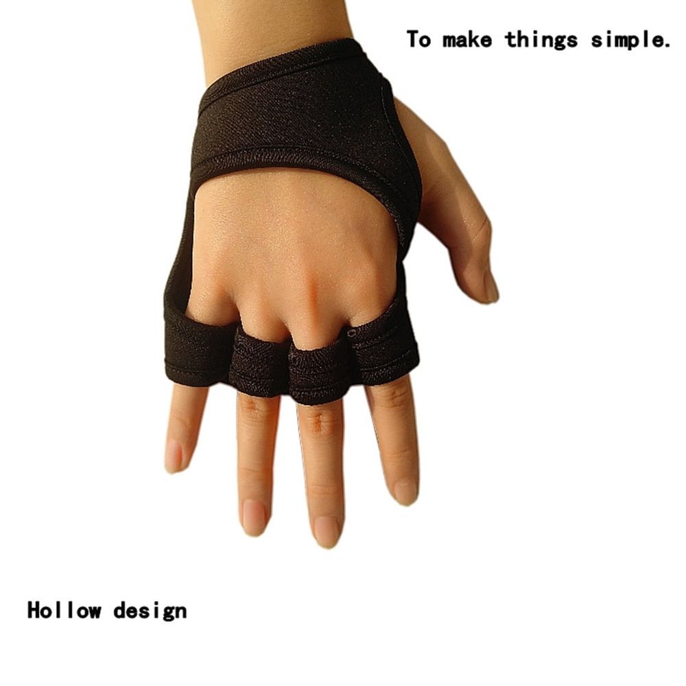 Workout Weight Lifting Gloves Black Non Slip Neoprene Padded Half Gloves