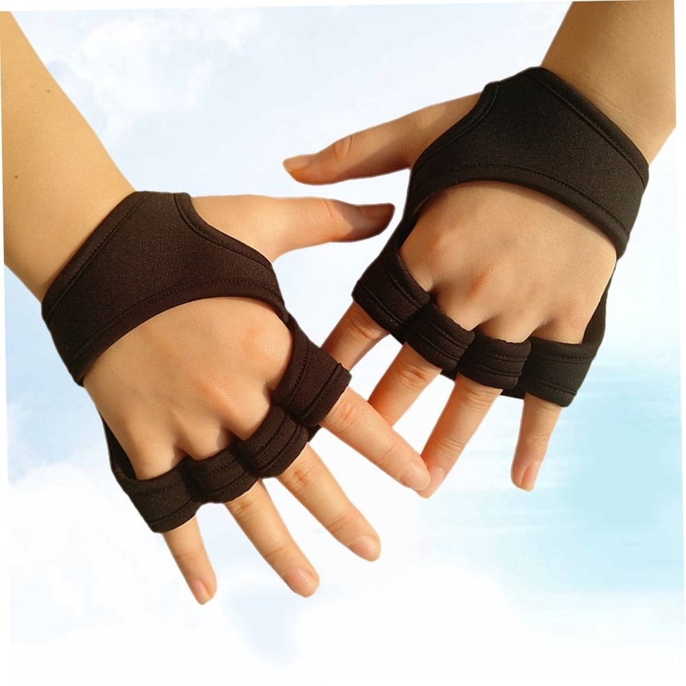 Workout Weight Lifting Gloves Black Non Slip Neoprene Padded Half Gloves