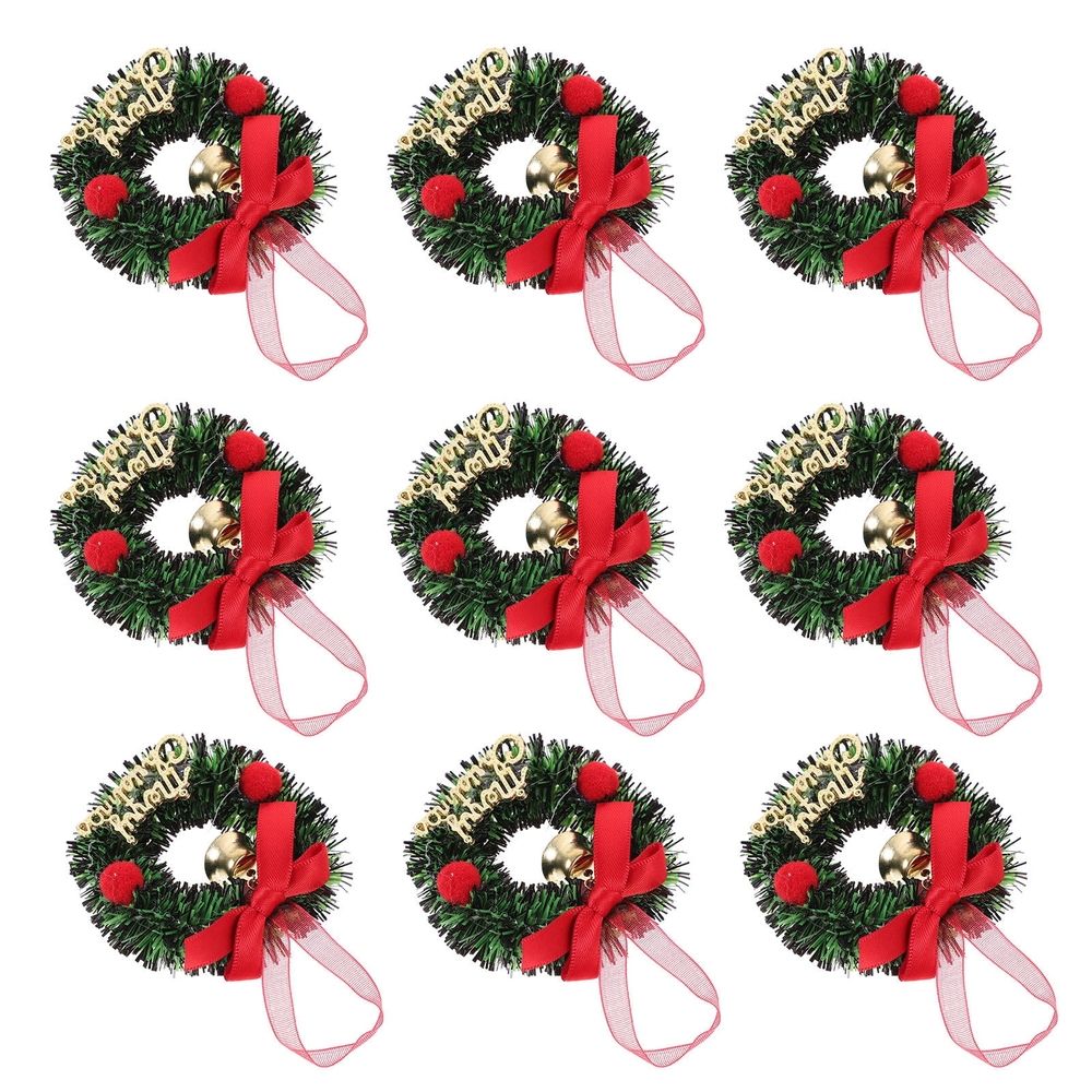 Christmas Hanging Wreath Pendants Green for Xmas Tree and Door