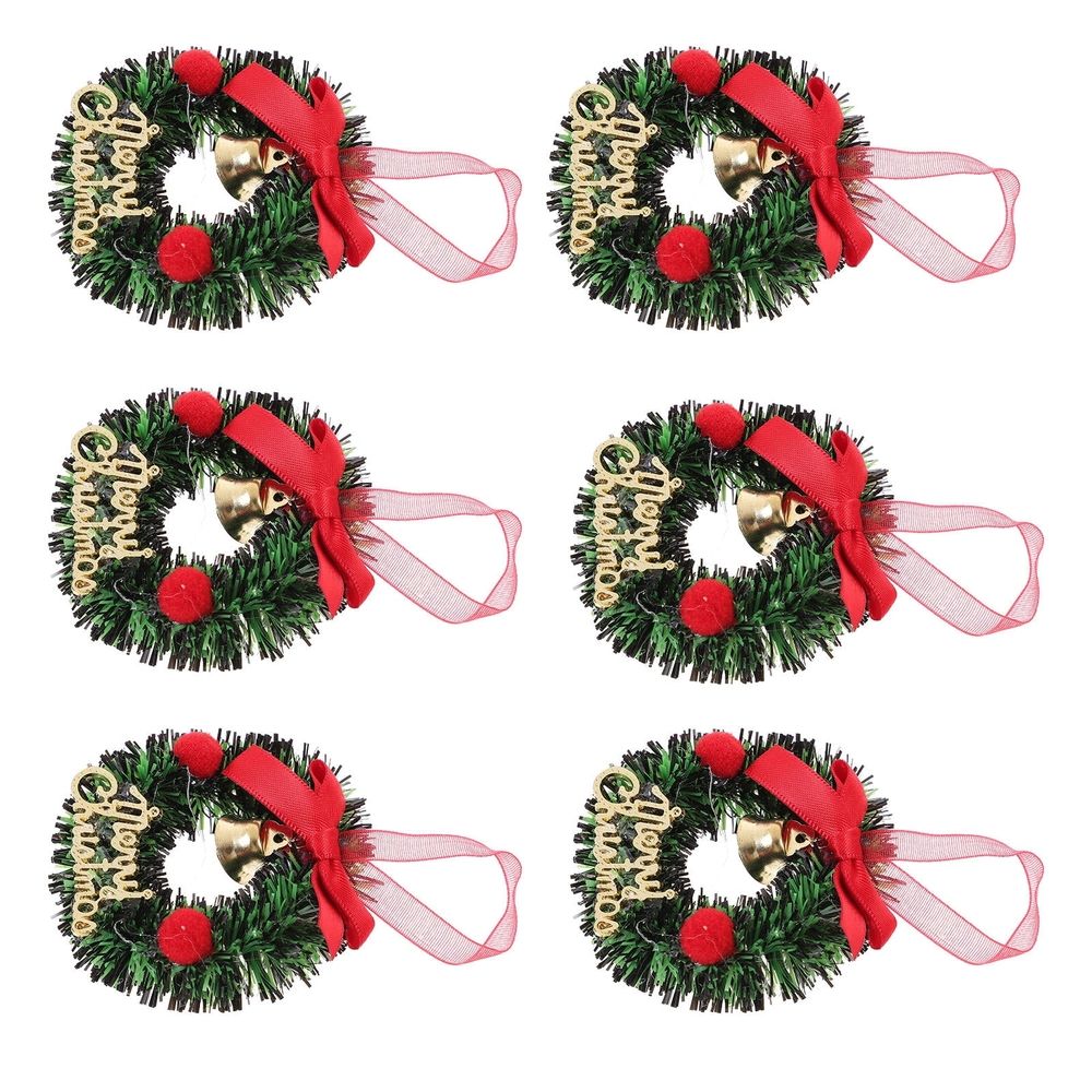 Christmas Hanging Wreath Pendants Green for Xmas Tree and Door