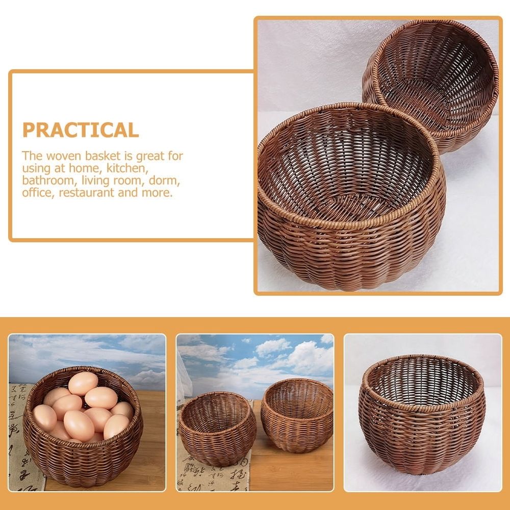 Multipurpose Woven Basket PP Iron 1Pcs 8.25X8.25X6.88In