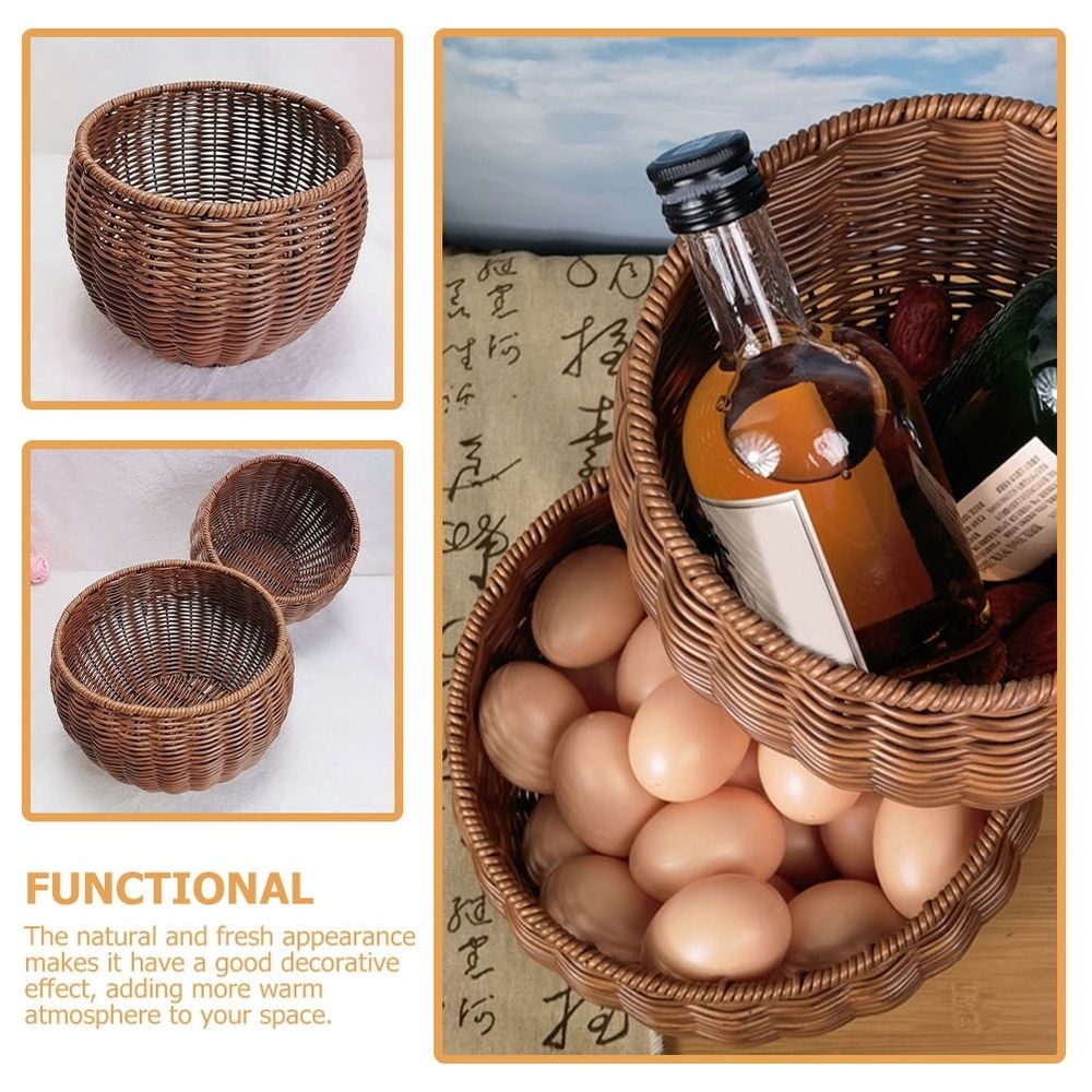 Multipurpose Woven Basket PP Iron 1Pcs 8.25X8.25X6.88In
