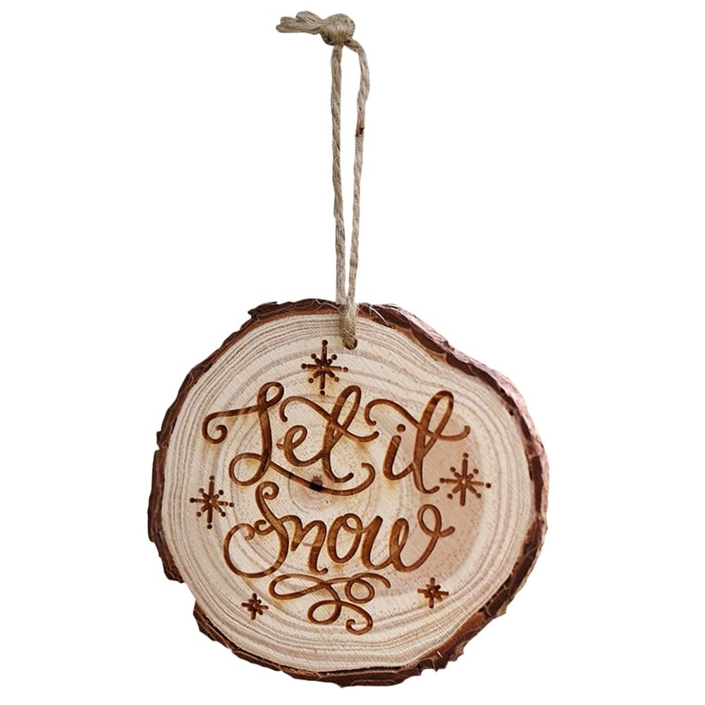 1 Pack Hand-Carved Natural Wood Slice Christmas Tree Ornaments, Rustic Hanging Pendants for Holiday Decoration