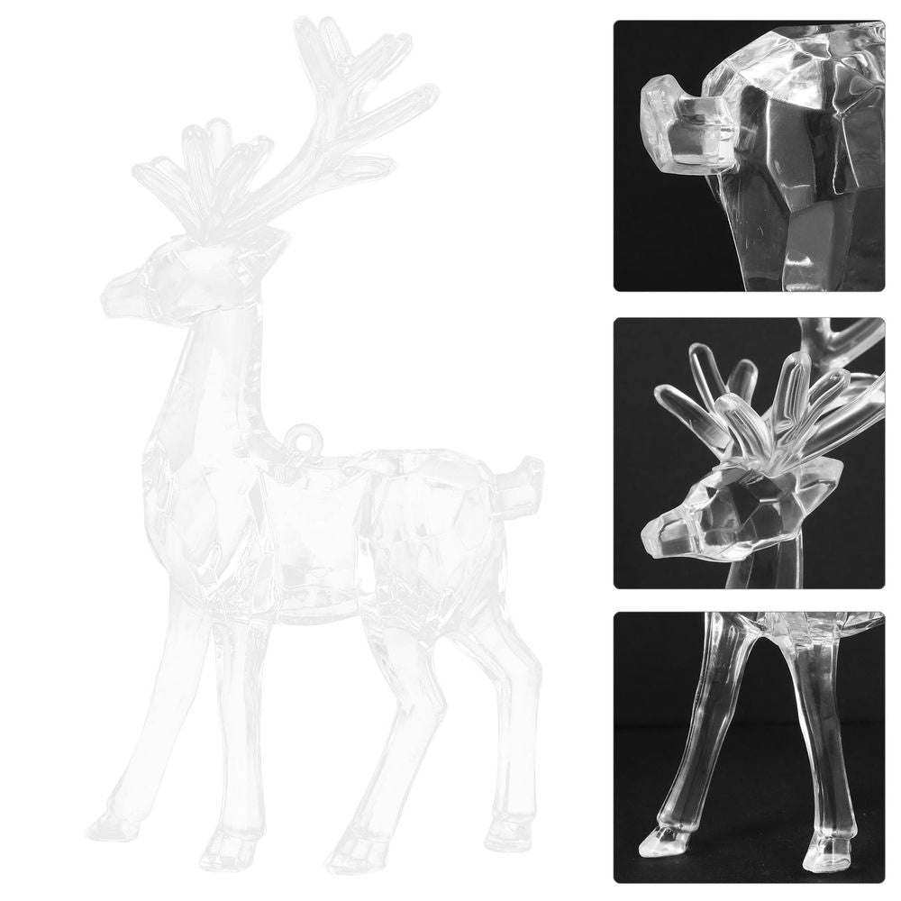 Clear Acrylic Reindeer Figurine Christmas Decoration Holiday Table Centerpiece for Festive Seasonal Home Decor