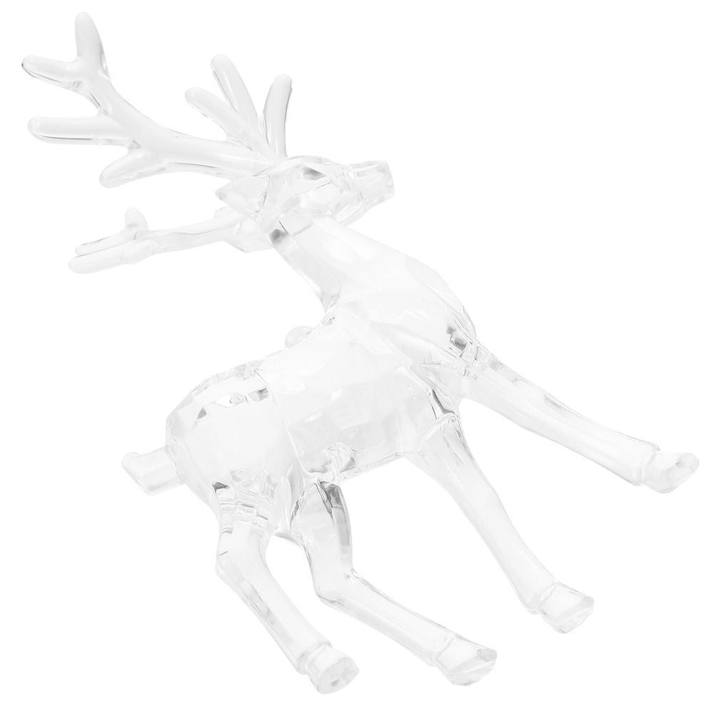 Clear Acrylic Reindeer Figurine Christmas Decoration Holiday Table Centerpiece for Festive Seasonal Home Decor