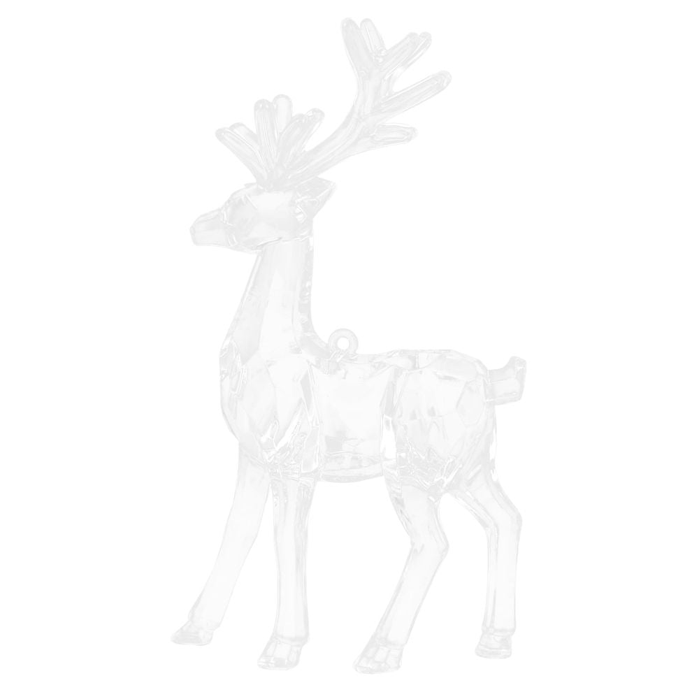 Clear Acrylic Reindeer Figurine Christmas Decoration Holiday Table Centerpiece for Festive Seasonal Home Decor