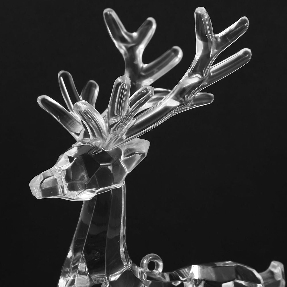 Clear Acrylic Reindeer Figurine Christmas Decoration Holiday Table Centerpiece for Festive Seasonal Home Decor