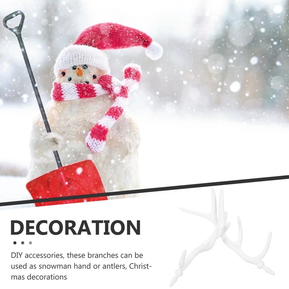 10 Pairs of Handmade Snowman's Craft White Plastic Christmas Decoration
