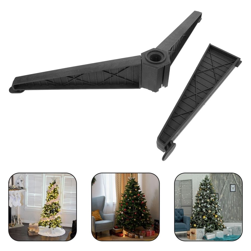 Black Xmas Tree Stand Plastic Base with Stylish Design for Home Christmas Tree