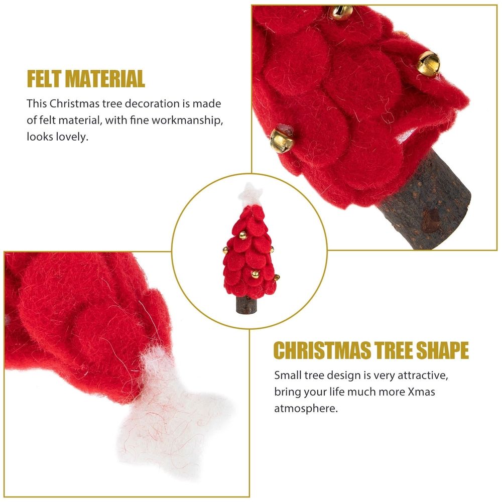 Desktop Tree Felt Christmas Tree Figurine Red Wool Felt 1Pack
