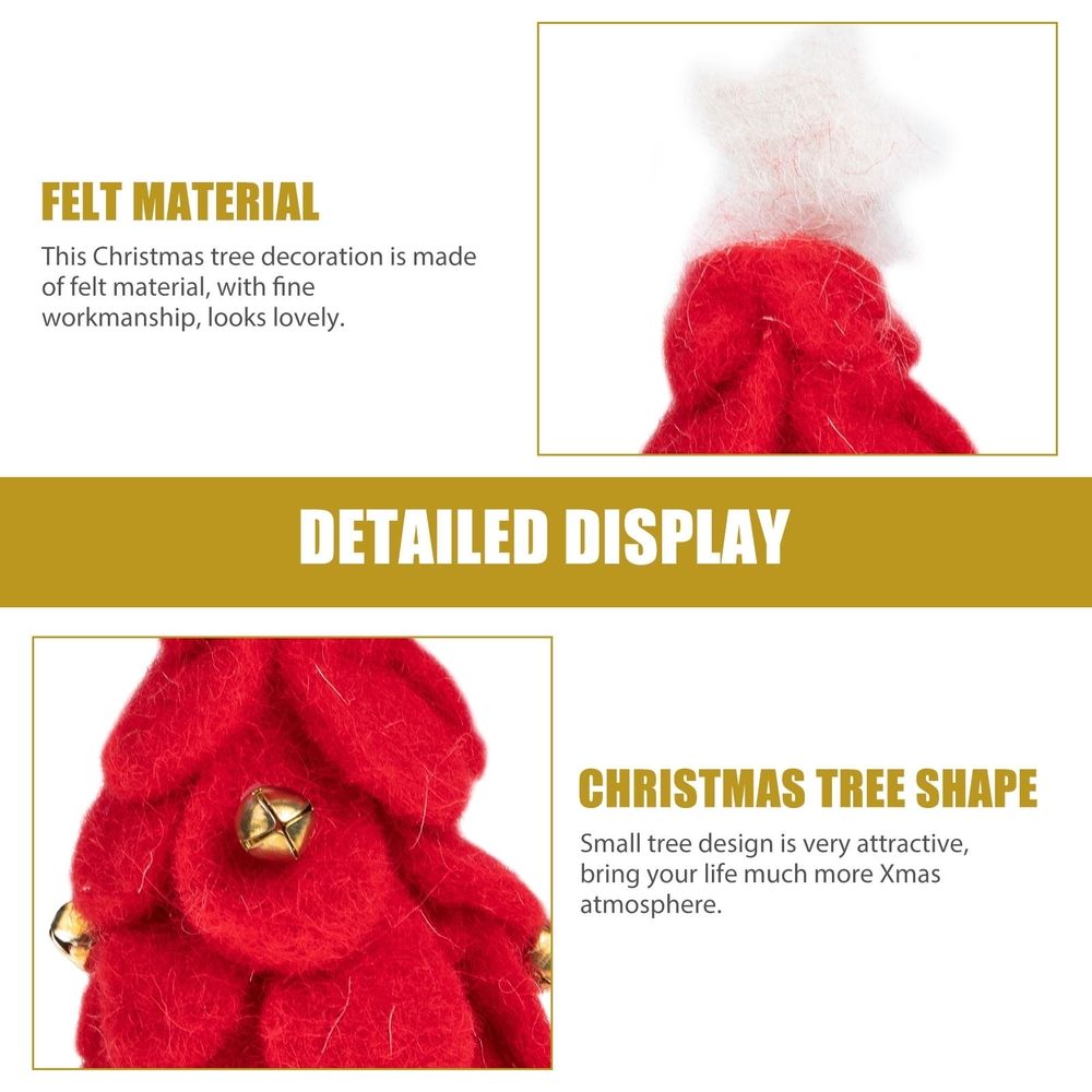 Desktop Tree Felt Christmas Tree Figurine Red Wool Felt 1Pack