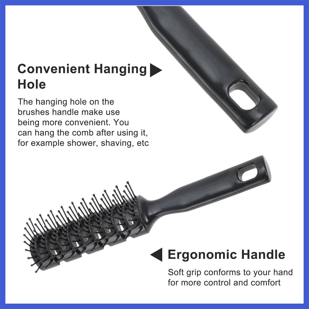Vented Hair Brush Styling Brush with Ball-Tipped Bristles Vent Brush for Blow Drying Wet Short Curly or Straight Hair Hair Brushes for Men and Women Black