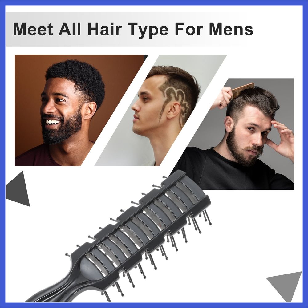 Vented Hair Brush Styling Brush with Ball-Tipped Bristles Vent Brush for Blow Drying Wet Short Curly or Straight Hair Hair Brushes for Men and Women Black