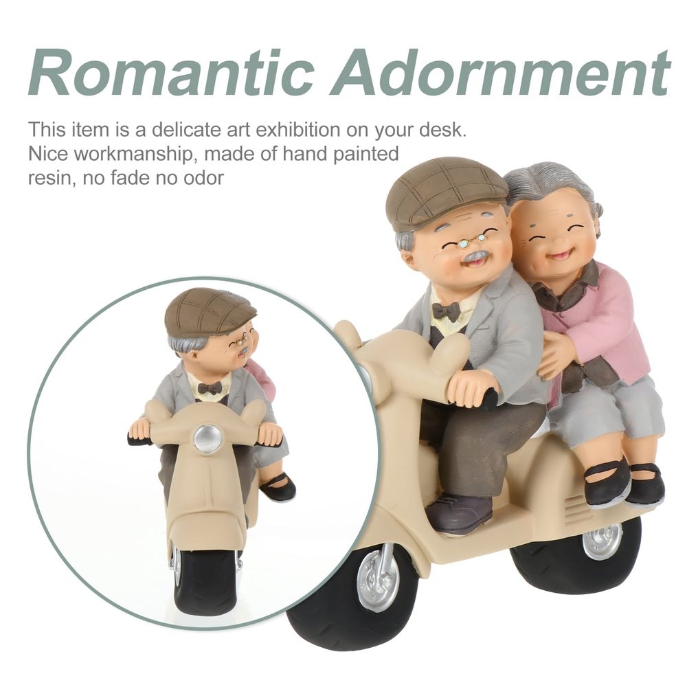 Romantic Resin Elderly Couple Figurines, No Fade, Odor- Decor